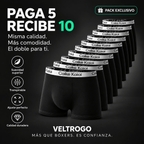 Pack de 10 Bóxers Veltrogo™
Paga 5 y recibe 10